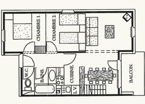 Chalet Cristal: Appartement 4 für 10 Personen - Grundriss