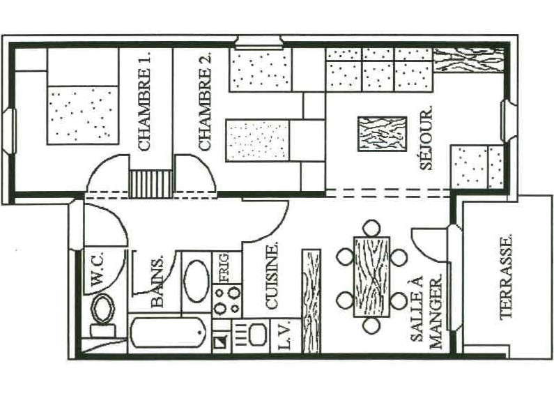 Chalet Cristal: Appartement für 6 Personen - Grundriss
