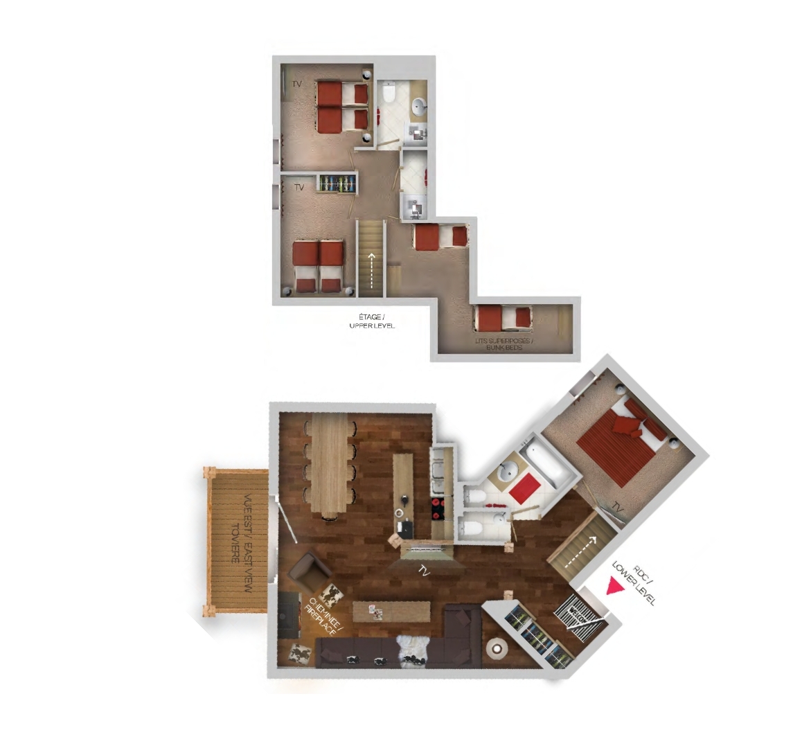 Chalet Planton: Appartement für 9 Personen - Grundriss
