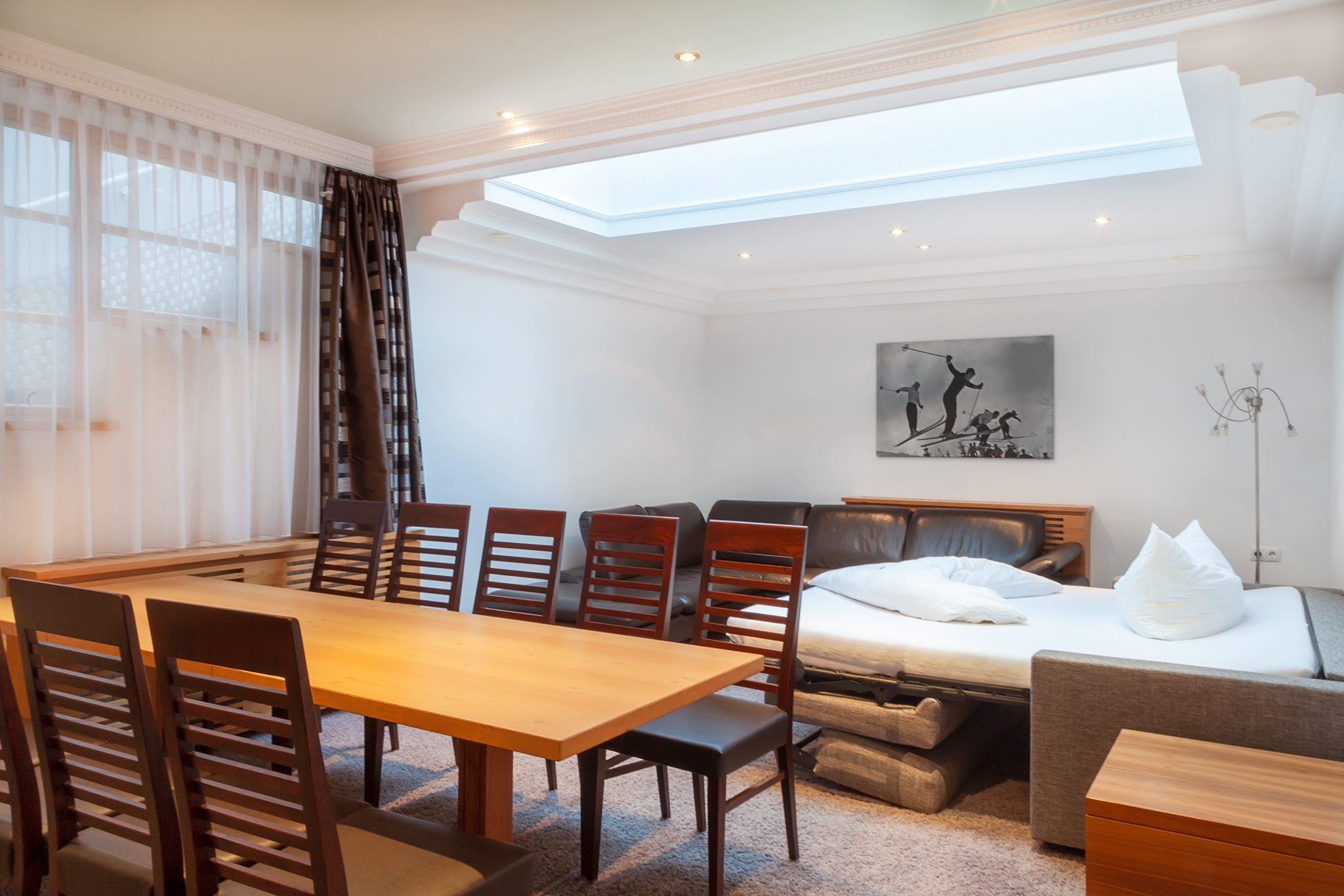 Appartementhaus Ischgl Suite: Ferienwohnung Down Under - Wohnbereich mit Schlafsofa
